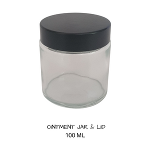 Glass Cosmetic Jar Round Ointment 100mls