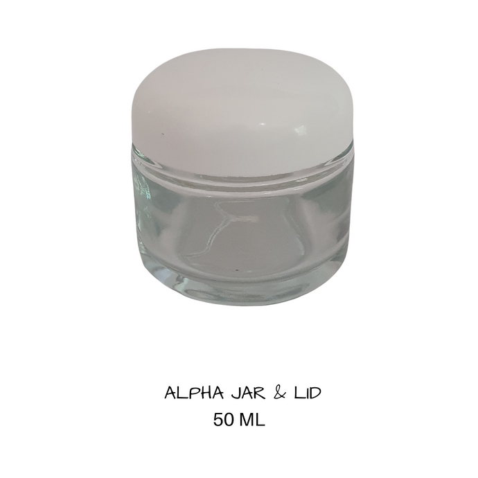 Glass Cosmetic Jar Alpha 50 mls  FROSTED