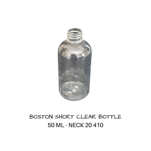 Plastic Boston Bottle  50 mls