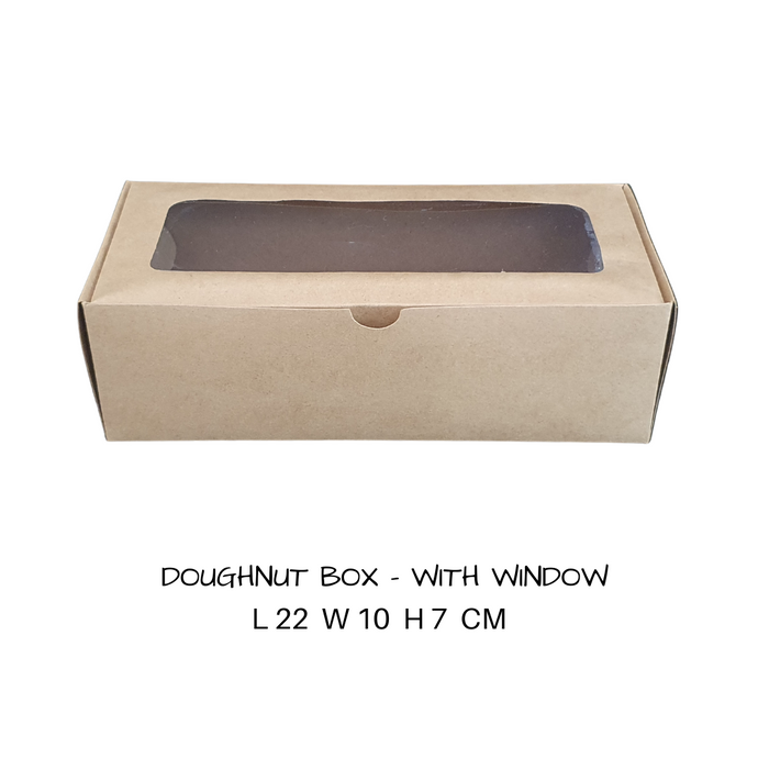 Box- Kraft Doughnut Box 23 cm x 7cm (Out The Box)  LOCAL