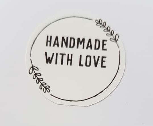 Gift Stickers- White Hand Made With Love 35 per sheet